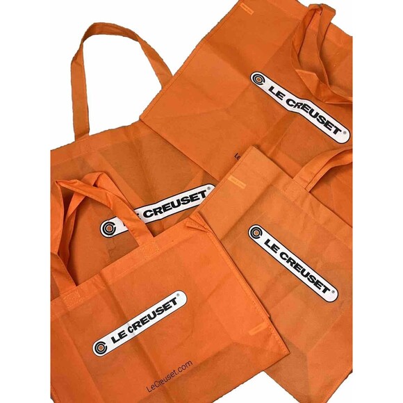 LE CREUSET Shopping Bag Lot 4 Gift‎ Tote Reusable Eco Friendly Shopper 20in 16in - Picture 2 of 4